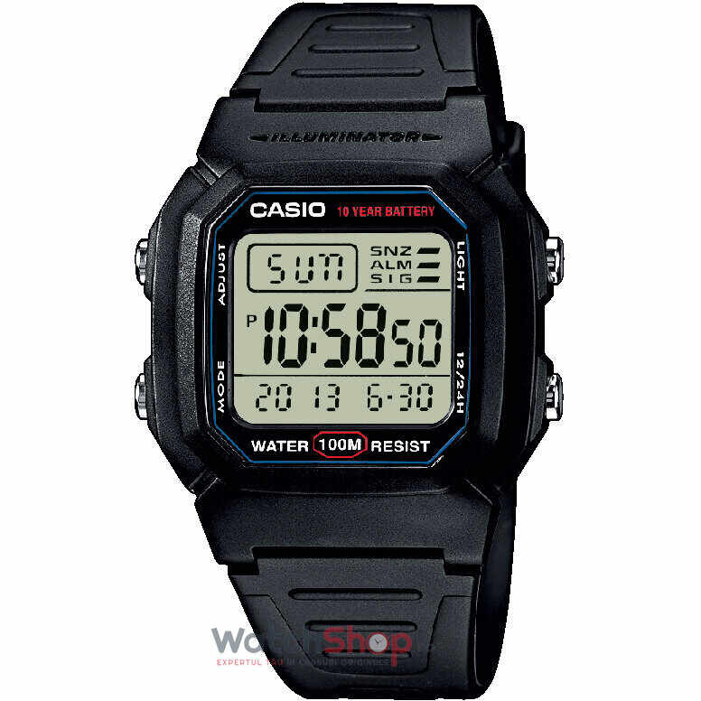 Ceas Casio COLLECTION W-800H-1AVES Baterie 10 ani