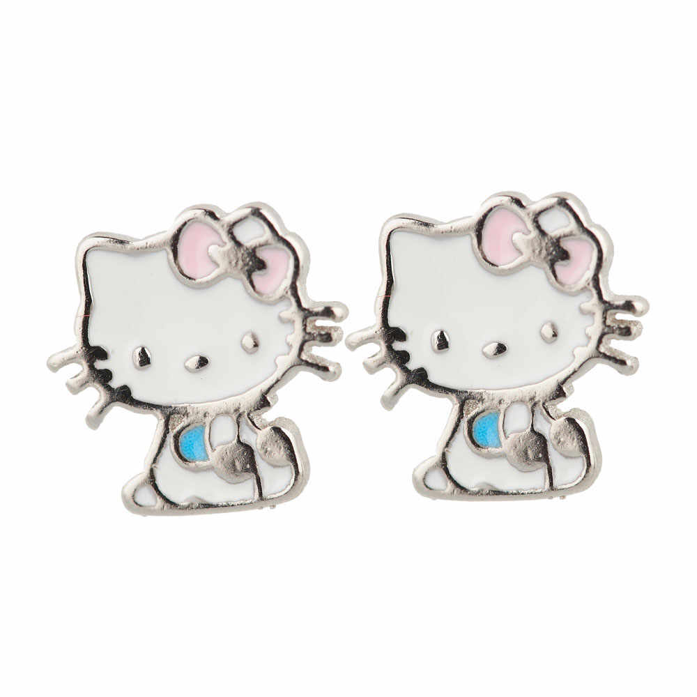 Cercei argint copii Hello Kitty cu email