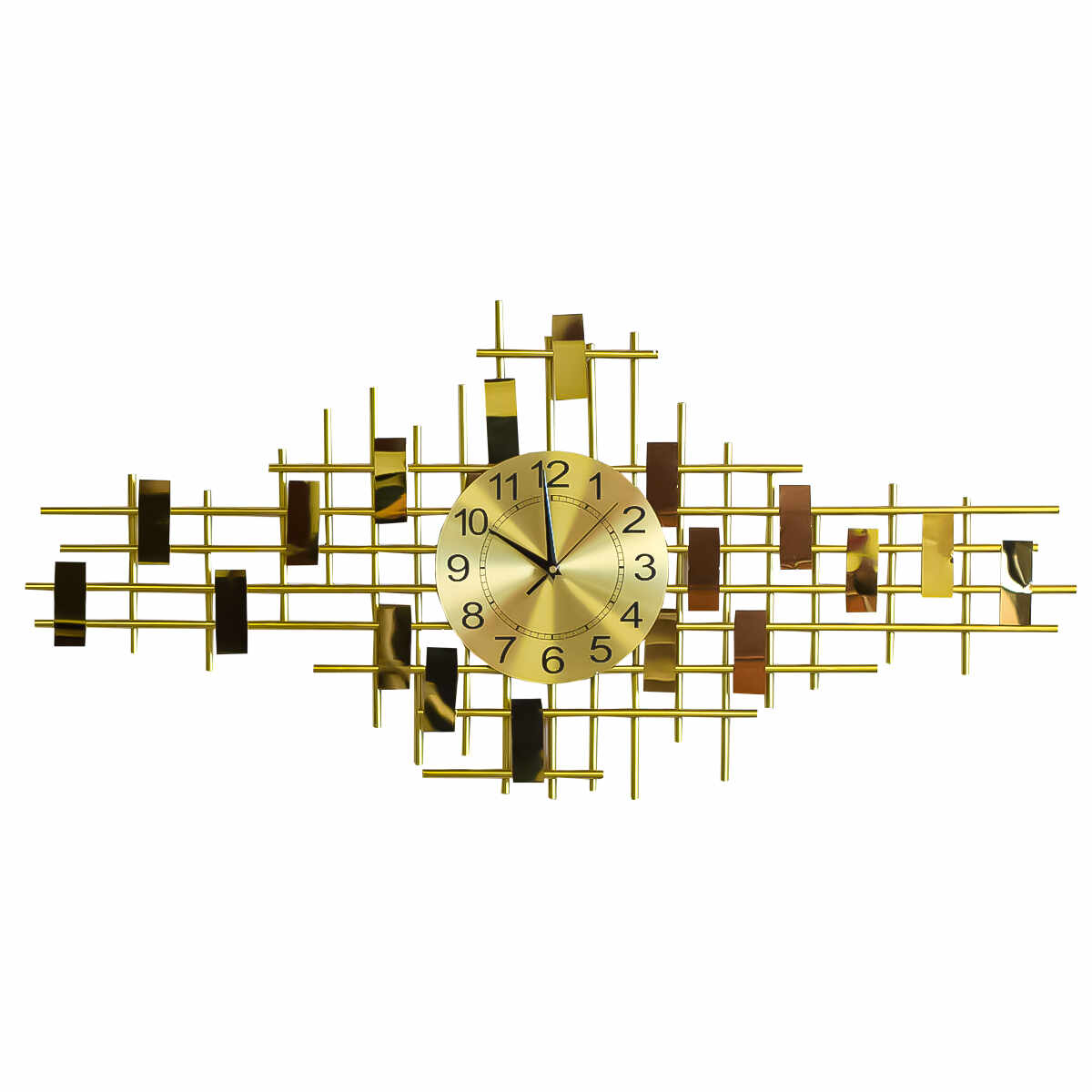 Ceas de perete, stil elegant, Metal, mecanism Silentios, D4180, 102*51 cm, Auriu