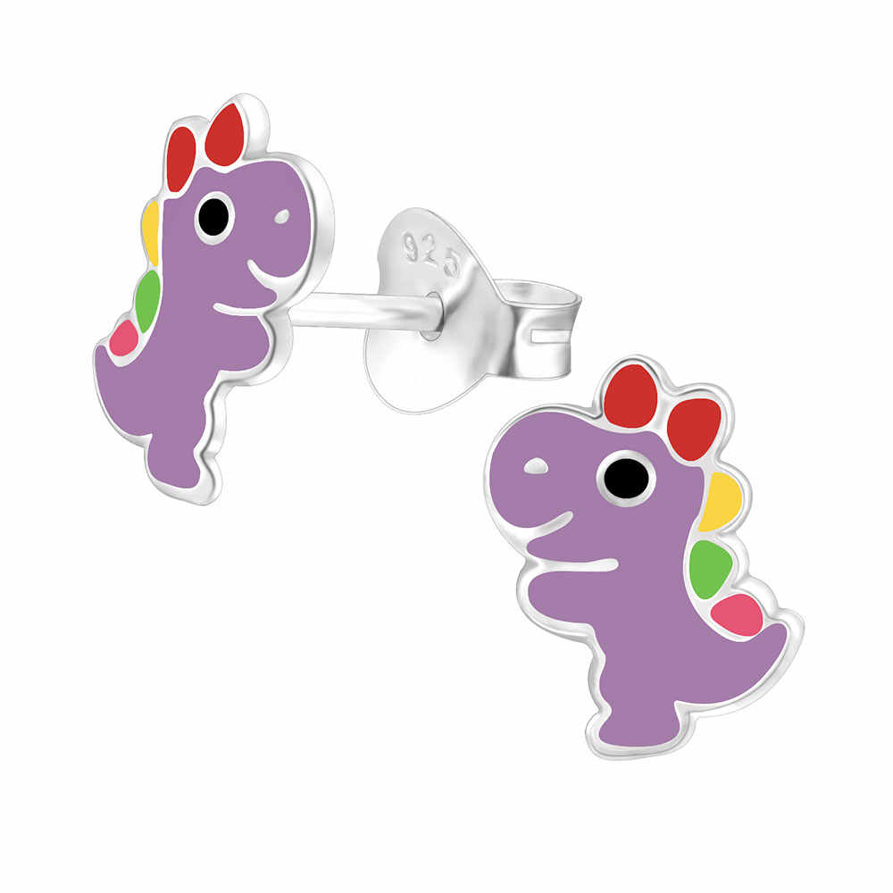 Cercei copii Baby Dino cu email colorat